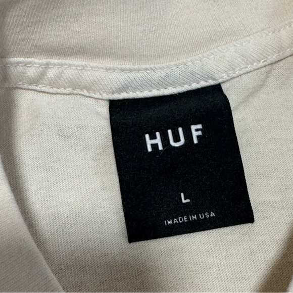 HUF X MIDNIGHT ORGANIC H T-SHIRT LARGE CREAM LARRY JUNE - Picture 6 of 8